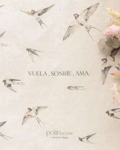 Sacs-Polin et moi Sac solidaire « Le vol des hirondelles » Beige