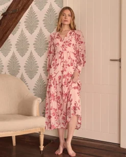 Maternité|Robes Et Combinaisons-Polin et moi Sivia Robe longue brodée Rose
