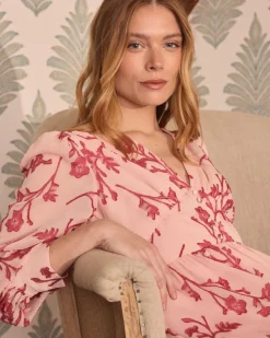 Maternité|Robes Et Combinaisons-Polin et moi Sivia Robe longue brodée Rose
