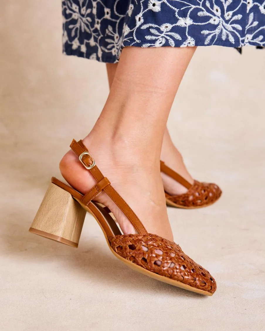 Tressé-Polin et moi Talon Tressées Noa Cuir