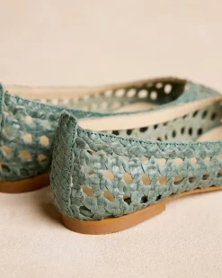 Tressé|Danseurs-Polin et moi Tressé Aqua Ballerines Vertd’eau