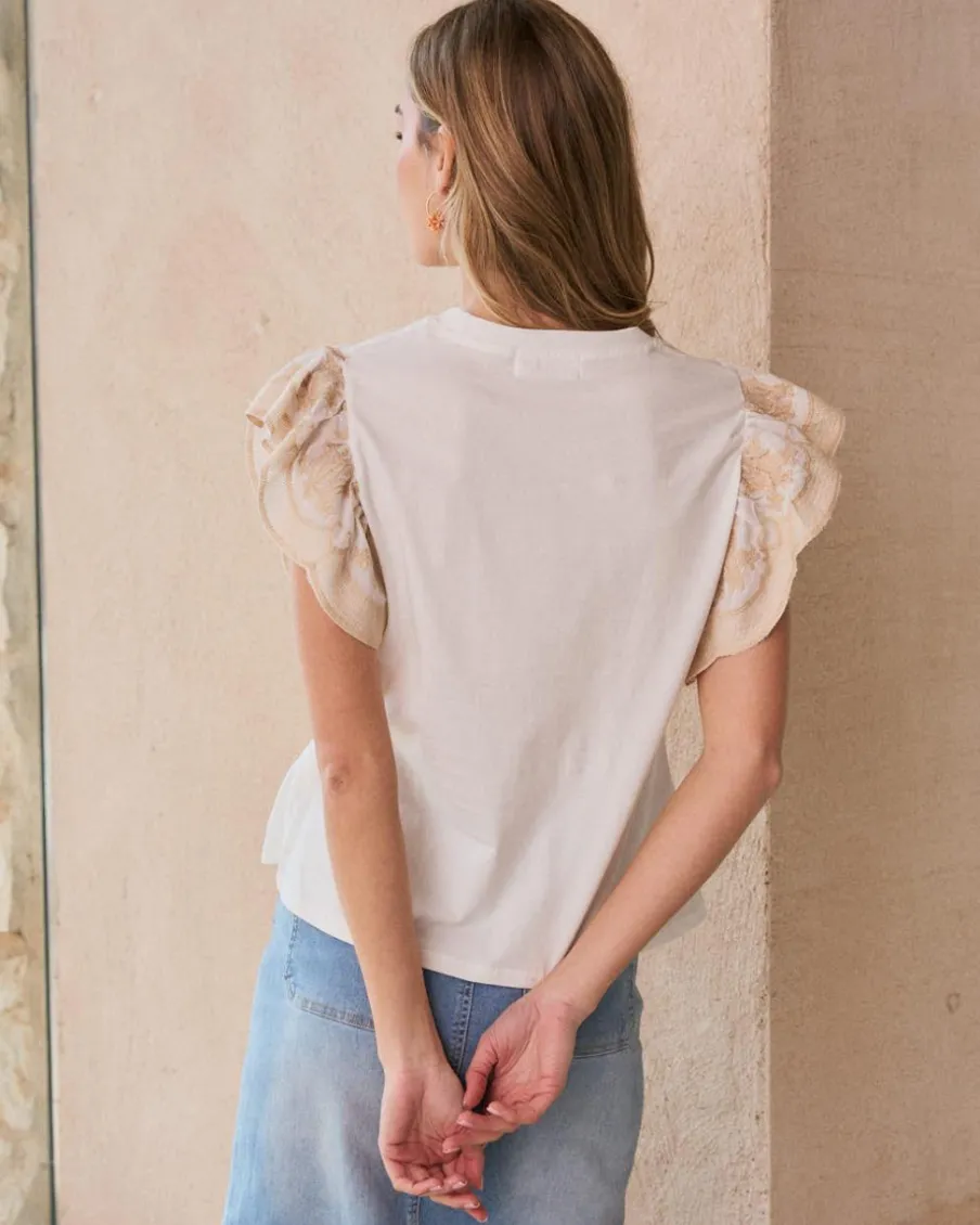 T-shirts Et Hauts-Polin et moi T-shirt à volants Luli blanc