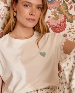 T-shirts Et Hauts-Polin et moi T-shirt coeur Talia Eucalyptus
