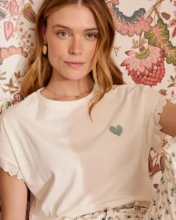 T-shirts Et Hauts-Polin et moi T-shirt coeur Talia Eucalyptus
