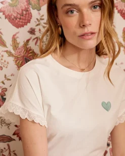 T-shirts Et Hauts-Polin et moi T-shirt coeur Talia Eucalyptus