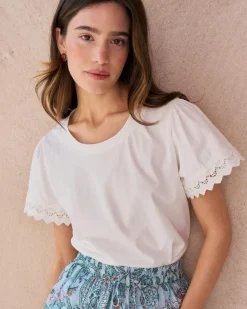 T-shirts Et Hauts-Polin et moi T-shirt en dentelle Petra blanc