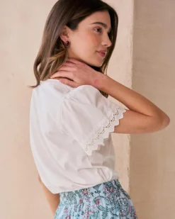 T-shirts Et Hauts-Polin et moi T-shirt en dentelle Petra blanc