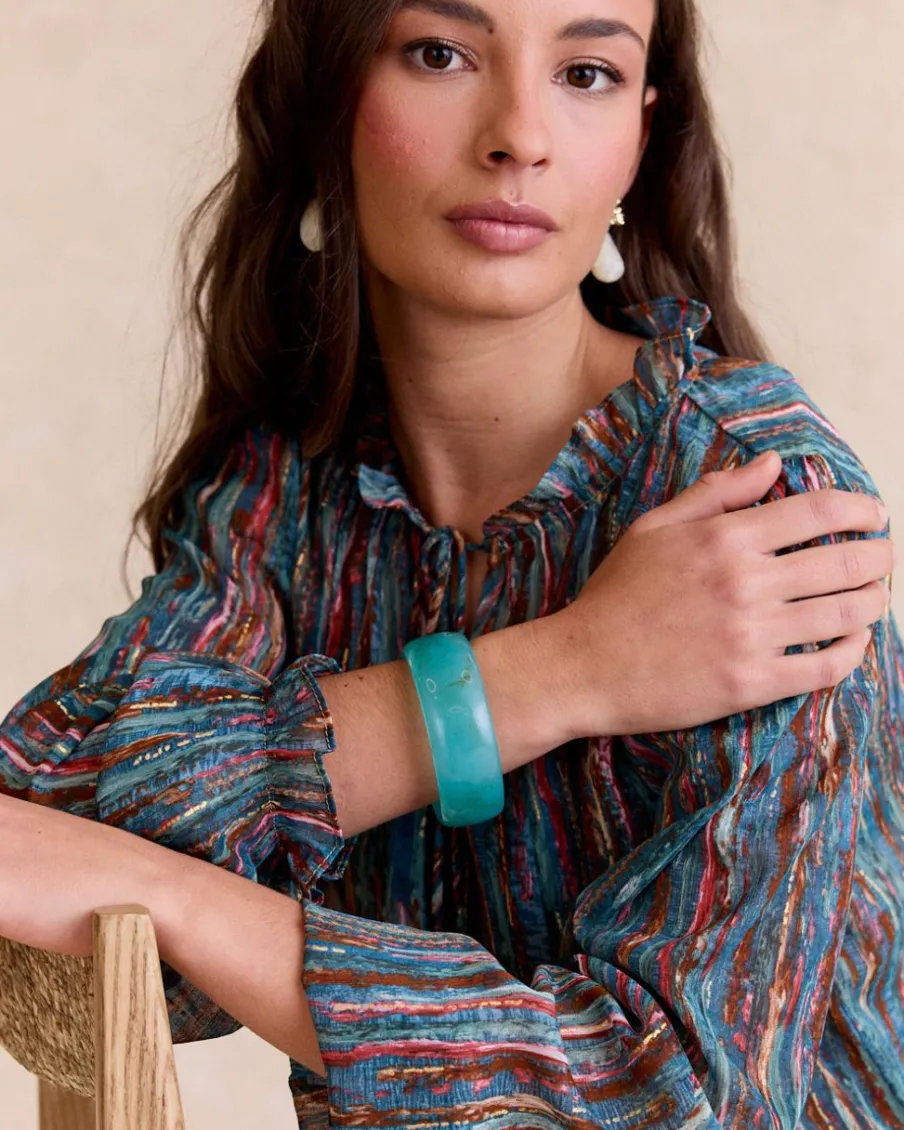 Chemisiers Et Chemises-Polin et moi Veronica Blouse à volants VERTFORÊT