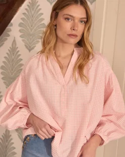 Maternité|Chemisiers Et Chemises-Polin et moi Vichy Marilen Blouse Saumon