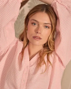 Maternité|Chemisiers Et Chemises-Polin et moi Vichy Marilen Blouse Saumon