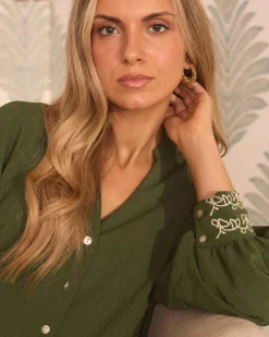 Maternité|Chemisiers Et Chemises-Polin et moi Vivi Green Blouse VERTFORÊT